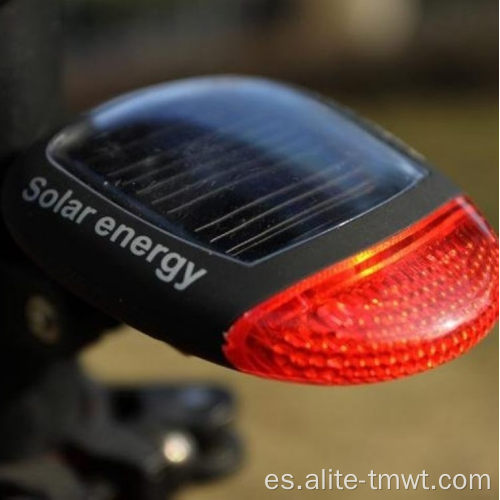 3 modos Luz trasera de bicicleta recargable de energía solar